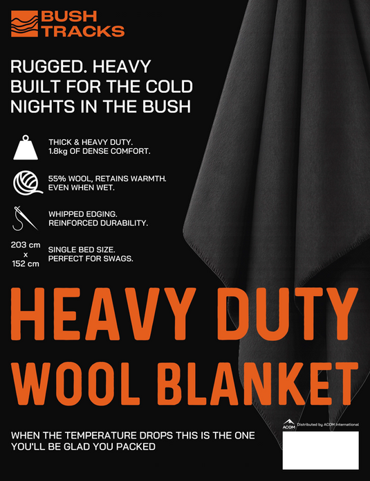 Army Grey Wool Blanket – 55% Wool Military Style Heavy Duty Camping & Survival Blanket