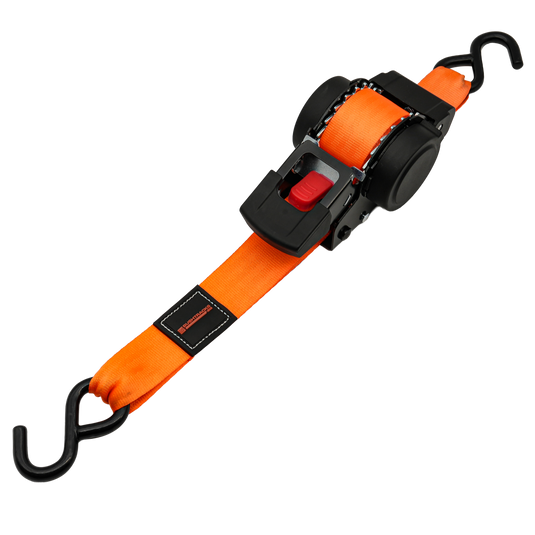 Retractable Automatic Ratchet Tie Downs, 38mm x 4m, 1000kg - 2 pack