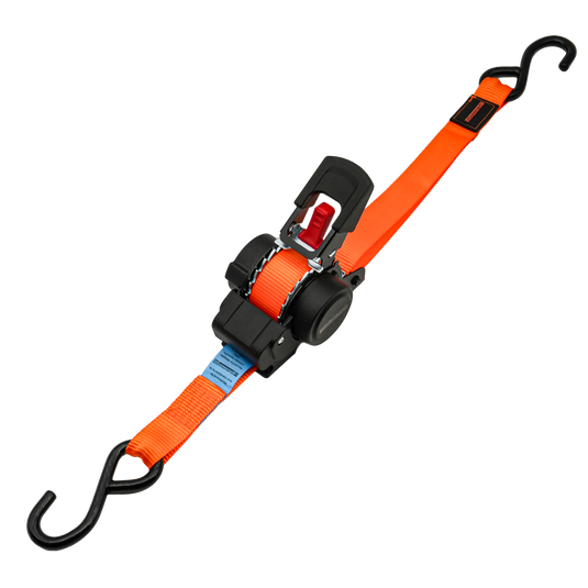 Retractable Automatic Ratchet Tie Downs, 25mm x 3.5m, 680kg - 2 pack