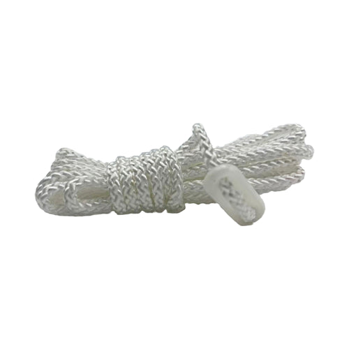 Bush Tracks 4mm Single Guy Rope With Plastic Slider, White 4mm x 3m - 4 Pack