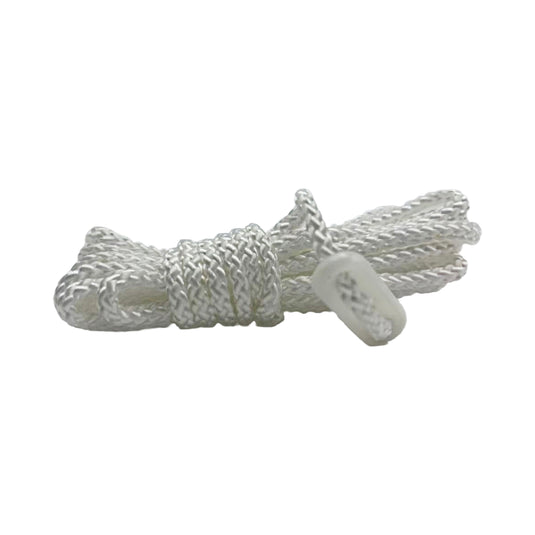 Bush Tracks 4mm Single Guy Rope With Plastic Slider, White 4mm x 3m - 4 Pack