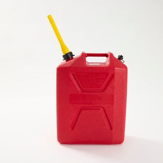 Bush Tracks 20L Heavy Duty Fast Pour Fuel Can – Unleaded Red