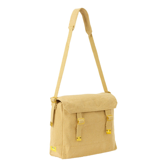 Cotton Canvas Webbing Shoulder Bag HAVERSACK KHAKI WH1