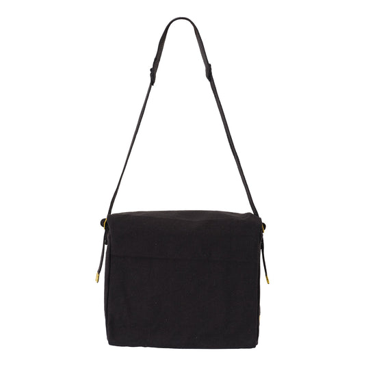 Cotton Canvas Webbing Shoulder Bag HAVERSACK BLACK WH1