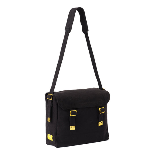 Cotton Canvas Webbing Shoulder Bag HAVERSACK BLACK WH1
