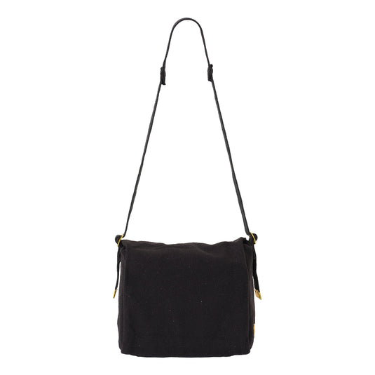 Cotton Canvas Webbing Shoulder Bag HAVERSACK BLACK WH2