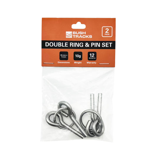 Bush Tracks Double Ring & Pin Set (2 Pack) Silver