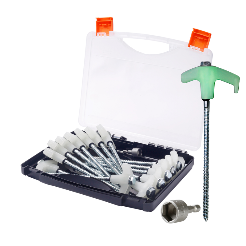 Load image into Gallery viewer, Bush Tracks Screw in Tent Peg Set (Glow In The Dark)
