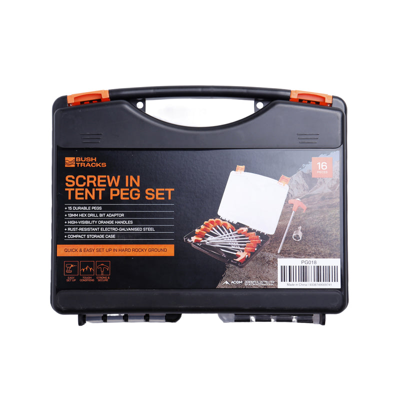 Load image into Gallery viewer, Bush Tracks Screw in Tent Peg Set
