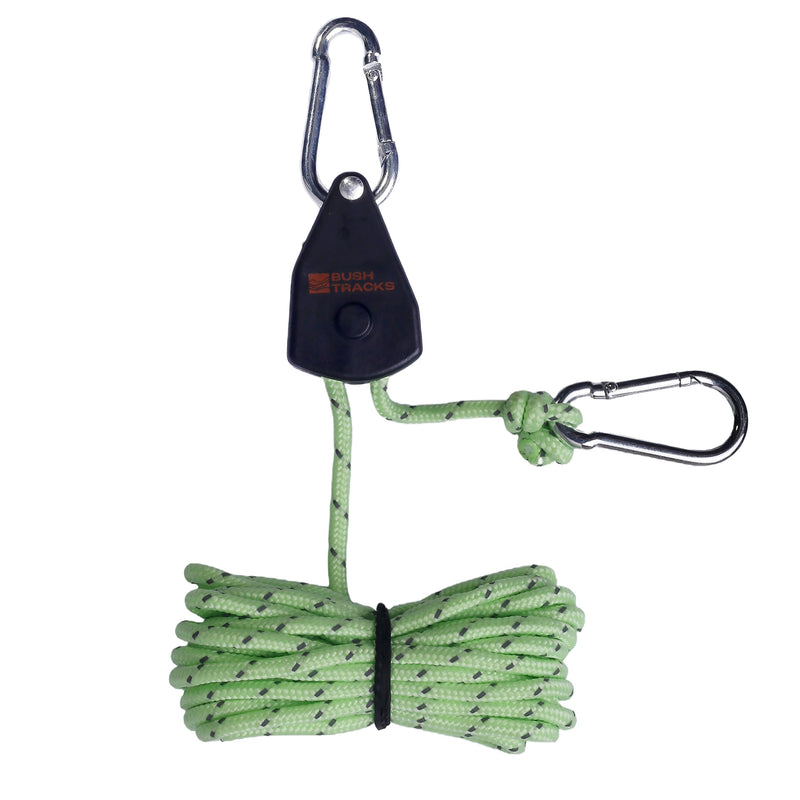 Load image into Gallery viewer, Glow In the Dark 4m Rope Ratchet Tie Downs with Carabiners - 4 Pack
