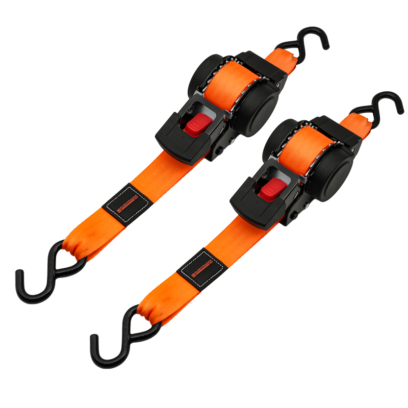Load image into Gallery viewer, Retractable Automatic Ratchet Tie Downs, 38mm x 4m, 1000kg - 2 pack

