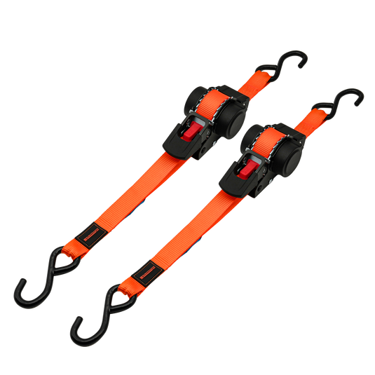 Retractable Automatic Ratchet Tie Downs, 25mm x 3.5m, 680kg - 2 pack