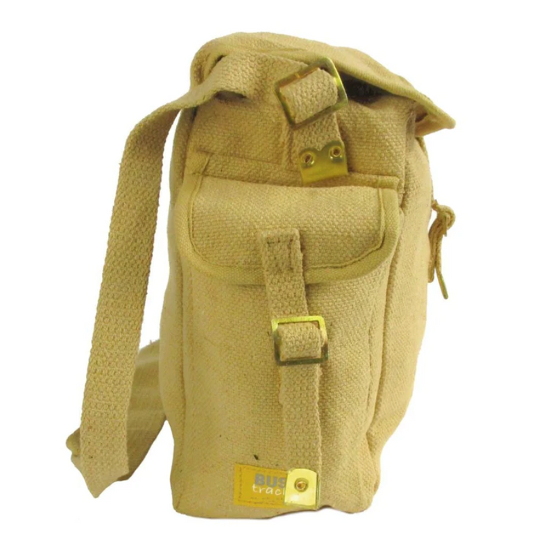 Load image into Gallery viewer, Cotton Canvas Webbing Shoulder Bag HAVERSACK KHAKI WH3
